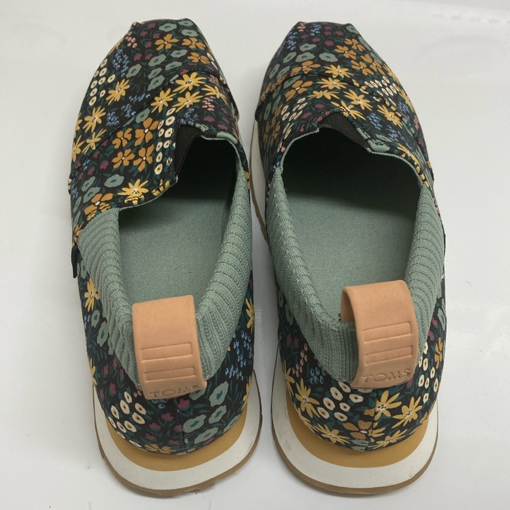 Toms Floral Slip-On Sneakers in Black, Yellow & Green
